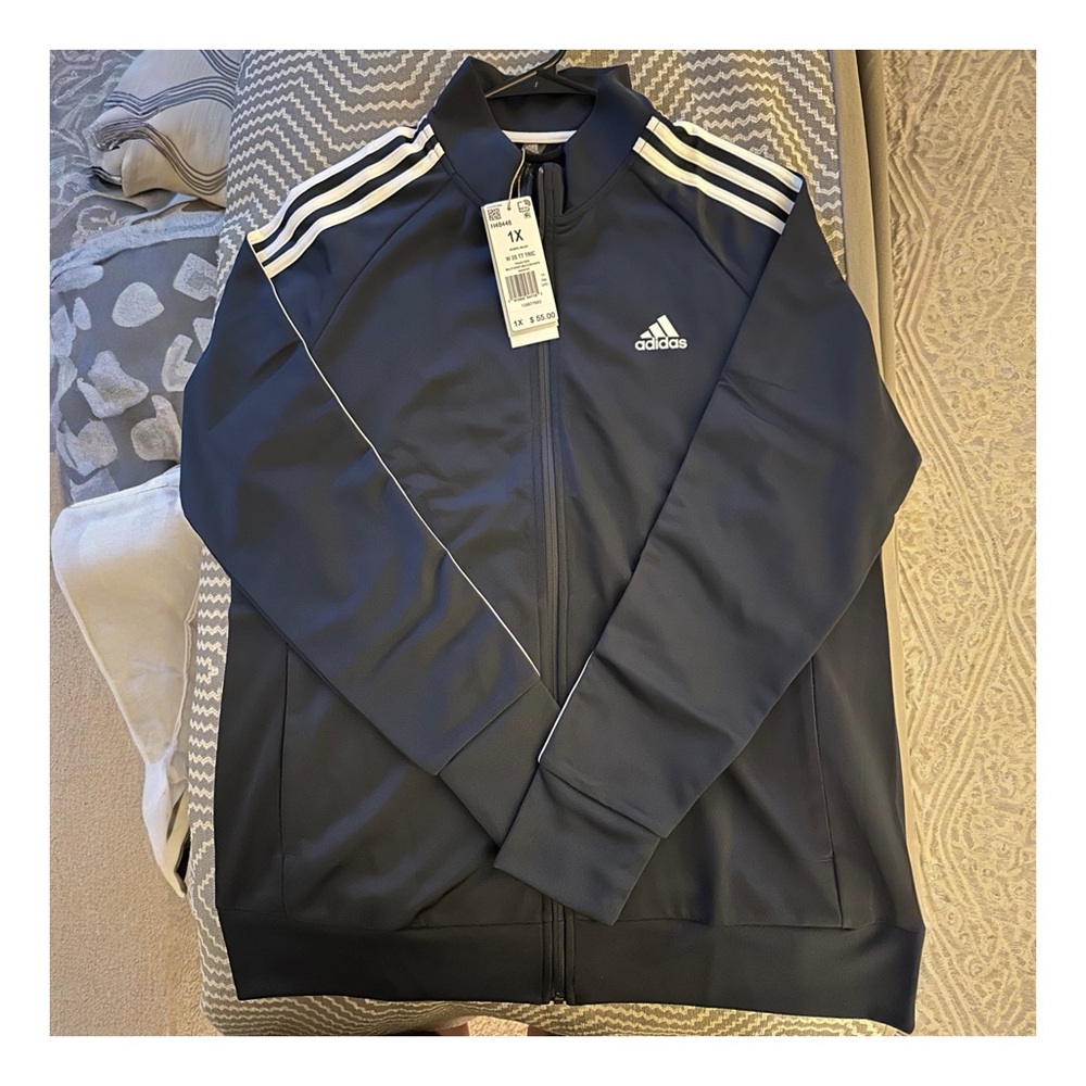 Adidas Blue Lightweight Shirt Jacket with Iconic Stripes